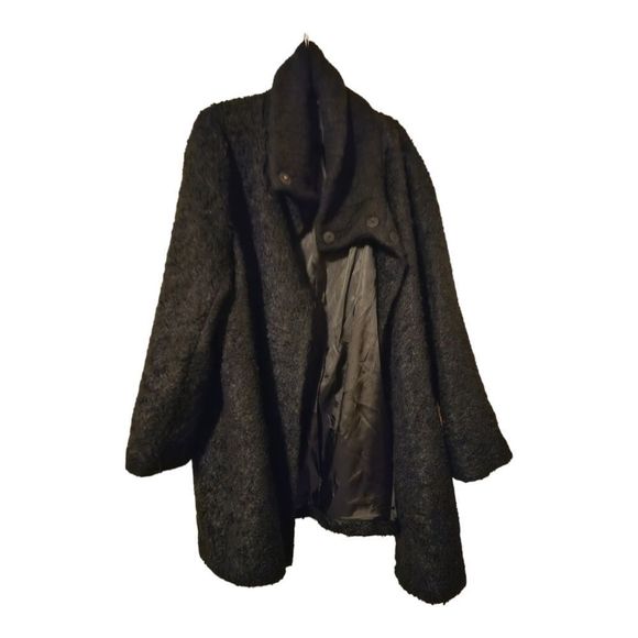 EILEEN FISHER Alpaca Blend Curly Texture Coat - Size 2X - Picture 3 of 11